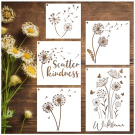 yhslmh Large Dandelion Stencils Painting on Wood Walls 14.5 X 10 inch Flower Paint Stencil Art Crafts Projects Drawing Reusable Burning Pattern on Canvas Decorating for Kids Adult (Dandelion)