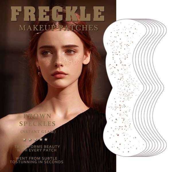 Casciybo Brown Face Tattoo, 8 Sheets Face Glitter Speckles Patches,