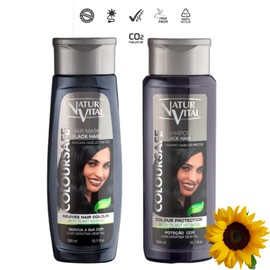 Natural Vital Black Hair Henna & Keratin Colour Safe Shampoo and Mask SET 300ml