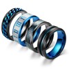 Ronglry 4Pcs Titanium Stainless Steel Spinner Rings Fidget Band Rings
