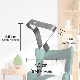 Lantelme Set of 2 stainless steel holder for thermometers, holder for digital analogue devices, diameter bore 3.8 mm, clip for grill, roasting, meat, steak probe thermometer, on the grill grate