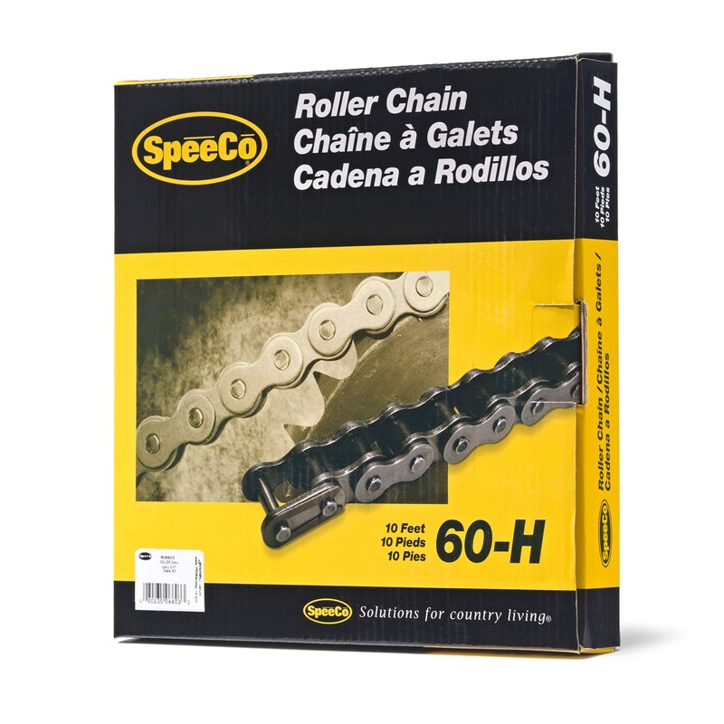 SpeeCo S06603 #60-H Roller Chain x 10 Feet with Connecting