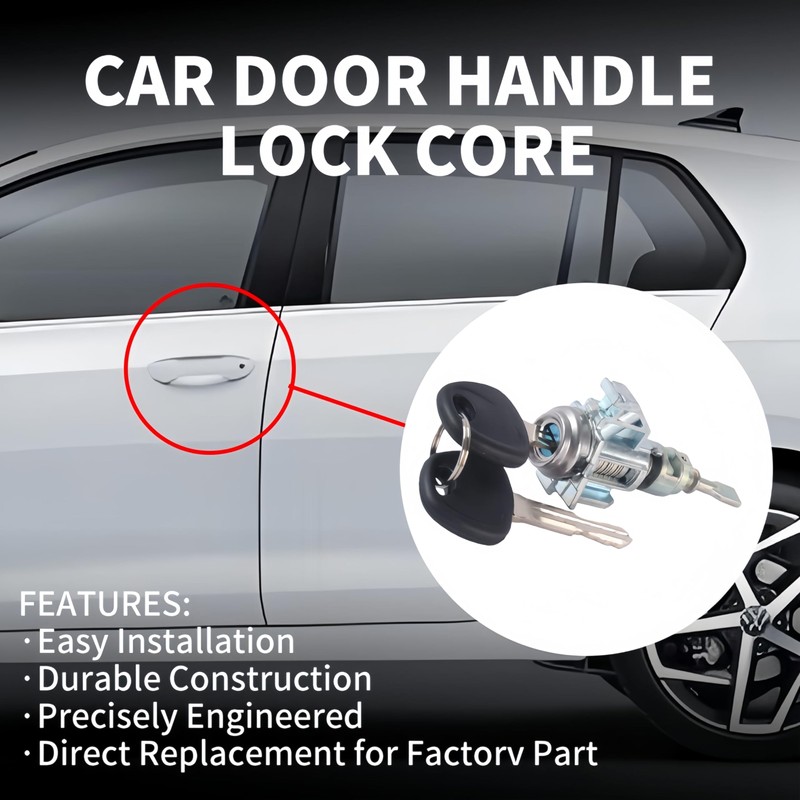 Left Driver Door Lock Cylinder 2 Keys, Compatible with 2014-2018