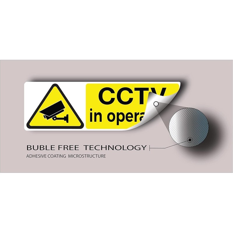 5 Pack stcky CCTV in Operations, Stickers for Windows Yellow