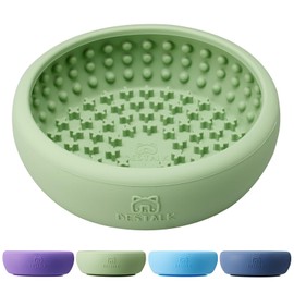 Dog Lick Bowl, Bestalk Anxiety Relief Lick Mat for Dogs, Non-Slip Freeze Licking Bowl Enrichment Puzzle Feeder for Distraction, BPA Free Silicone, Dishwasher Safe (Green,L)
