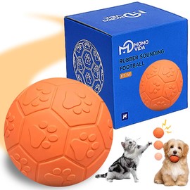 MOMOVIDA Pelota de Juguete para Perros Pequeños y Medianos, Bola Interactiva para Perro, Goma No Tóxica Duradera, con Chirriador e Ideal para Limpiar los Dientes (S)
