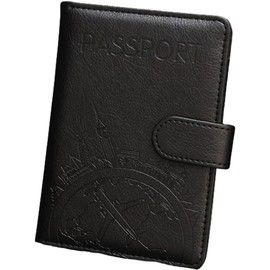 Lumbor37 Funda para Pasaporte RFID Cartera Caja de Tarjeta de Visita Bolsa de Almacenamiento de Documentos de Viaj Cierre Magnético (Negro)