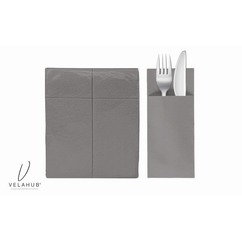 VelaHub Soft Point 50 Cutlery Napkins, High-Quality Disposable Napkins, 32