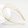 Herbeluemily Headband with Waves, Slim, Gold, Simple, Gold, 6 Rows