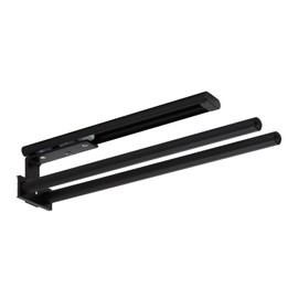 SOTECH TED Aluminium Towel Rail 2-Arm Black Matt (325-487 mm, Extendable, Rotatable) Telescopic Wall Towel Holder for Bathroom or Kitchen