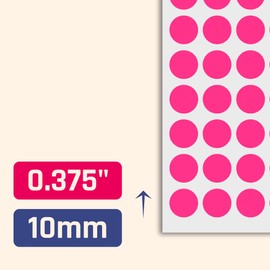 3,000 Pack, 10mm Round Dot Stickers Sticky Labels - Pink