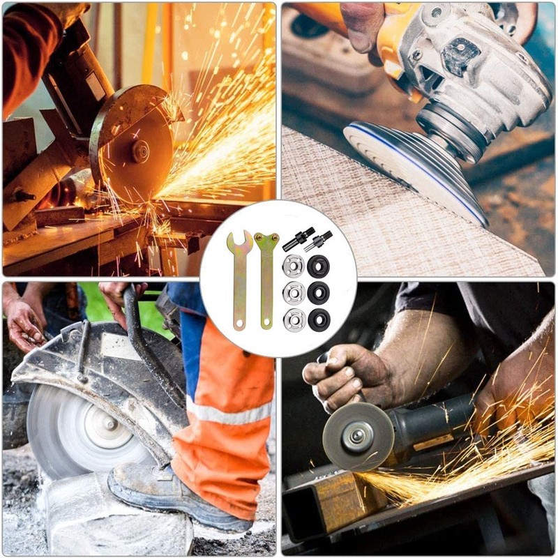 Angle Grinder Attachments Set of 10 Inner & Outer Flange