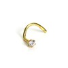 9ct Gold Nose Stud with 2 mm Round Clear Cubic
