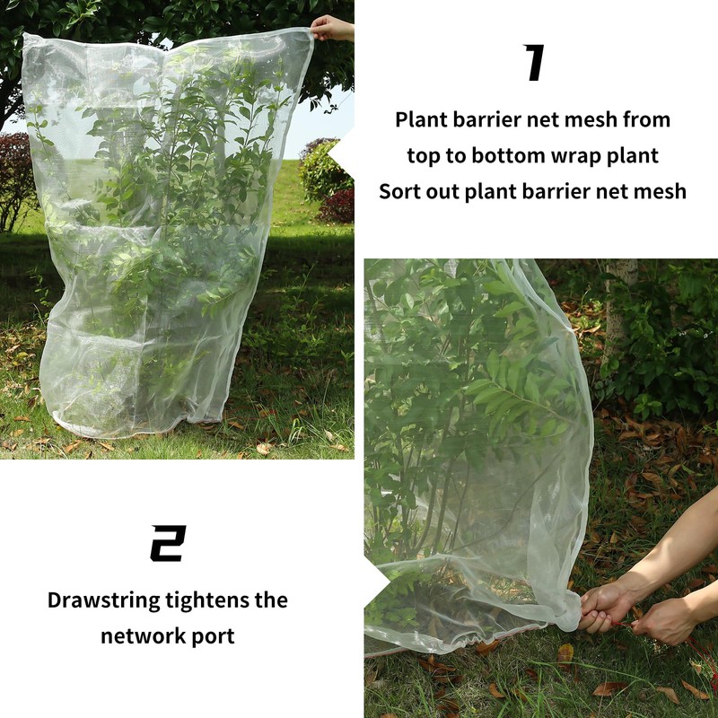 Insect Bird Barrier Mesh Barrier Netting Mesh with Drawstring- 3.5