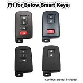 Smart TPU Key Fob Cover Case Keyless Entry Holder Protector for 2019 2020 2021 Toyota Tacoma 4Runner Sequoia 2017 2018 Highlander Avalon Camry Corolla RAV4 Land Cruise Prius V HYQ14FBA (Red)