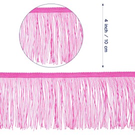 Waydress 6 Rolls/12 Yards Fringe Trim Lace Polyester Multi-Colored Fringe Tassel Lace Trim Ribbon for Home Accessory DIY Sewing Crafts Clothing Curtains Decor(4 Inch,Bright Color)