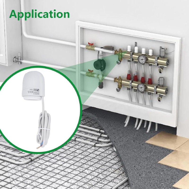 Telituny Underfloor Heating 230 V, IP54 Waterproof, Normally Closed, Electrothermal