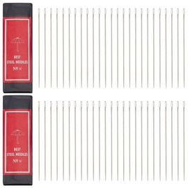 FREEBLOSS 50 Pcs Sashiko Needles Sashiko Hand Sewing Needles Embroidery Needles Embroidery Hand Sewing Needles Quilting Needles with Plastic Needle Case