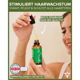 Heldengrün® Organic Rosemary + Hair Oil [High Dose] Stimulates Hair Growth - Hair Oil for Hair Loss with Real Organic Jojoba & Rosemary Oil, Rosemary Oil Hair