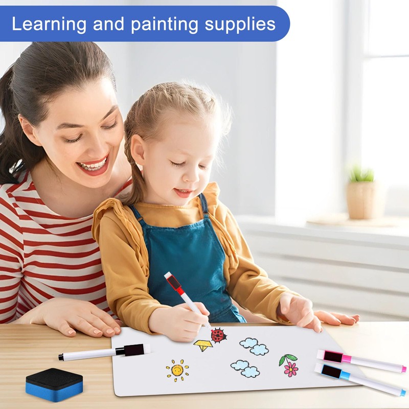 Small Whiteboard, 2PCS Double Sided Mini Whiteboard, 8.2x11.8 Inch A4