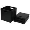 Fabnati Set of 4 Foldable Storage Cubes Plastic, Black Cubes