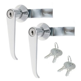Quluxe 2 Pcs Chrome Zinc Alloy Handle Cabinet Locks Distribution Box Cabinet Door Handle Locks with Keys for Secure Important Files and Drawers