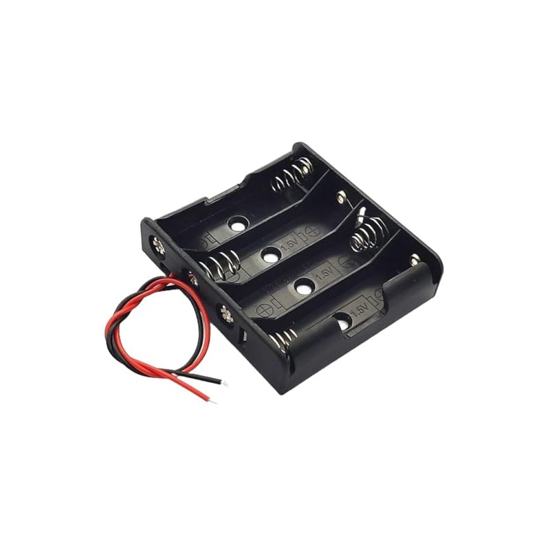 4 AA Battery Holder with Wire Leads (2-Pack), 6V Battery