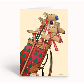 Stonehouse Collection Christmas Golf Clubs Card - Cute Golfing Christmas cards - 18 Cards & Envelopes