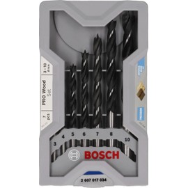 Bosch Bosch 7x PRO Wood Holzspiralbohrer-Set (fr Weichholz, Hartholz, ? 3,0, 4,0, 5,0, 6,0, 7,0, 8,0, 10,0 mm, Professional Zubeh?r Bohrmaschine/Schrauber)