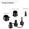 Air Pump Nozzle Replacement Set, 3 Sizes, Black Inflator Adapters