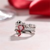 Jeulia "Skull Couple Heart Cut Sterling Silver Enhancer Ring Set