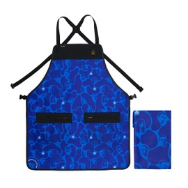 Barber Cape King Midas Large Size Hair Cutting Cape And Apron Snap Closure Water Proof Hair Proof (Blue Apron And Cape Set)