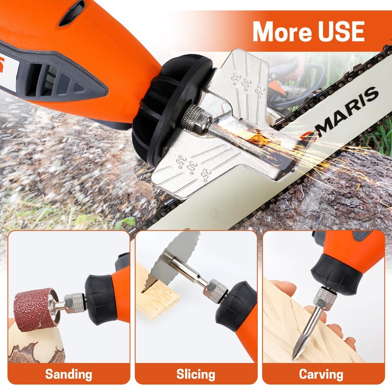 YARDMARIS Electric Chainsaw Sharpener Kit with 3 Diamond Sharpening Wheels,