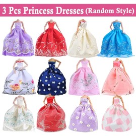 E-TING 30 Pcs Doll Clothes and Accessories 4 Casual Clothes Fashion Wear 3 Wedding Gown Dresses 3 Swimsuits Bikini, 10 Hangers and 10 Shoes for 11.5 inch Doll(Random Style)