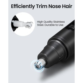 SUERBEATY Nose Hair Trimmer for Men Rechargeable, Electric Nose and Ear Hair Trimmer, Professional Nose Clipper, LED Display, Waterproof, Portable Travel Size, Painless, Black