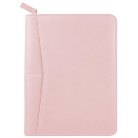 Konper Junior Padfolio Portfolio with 5 x 8 Writing Pad, A5 Business Portfolio Binder Folder Organizer Multi-Function Combination Case for Women, Pink