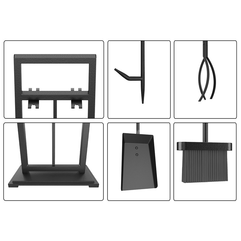 Fire Beauty 5 Pieces Fireplace Tools Set Wrought Iron Fire
