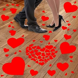 Zayvor 6 Large Sheet 209 Valentine Floor Stickers Heart Decals Stickers,Valentines Day Party Favor Supplies Mother's Day Decoration Wedding Anniversary Classroom Removable Window Wall Floor Sticker