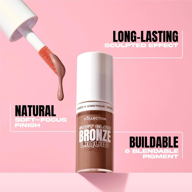 Collection Cosmetics Soft Glow Liquid Bronzer, Long-lasting Sculpted Effect, Buildable