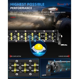 BraveWAY 22Inch LED Light Bar 120W 24000LM Dual Row Light Bar Spot Flood Combo LED Work Lights 6D Lens Fog Lights Offroad Lighting Driving Lightbar for Trucks UTV ATV Tractor SUV 4WD Boat 4X4 Pickup