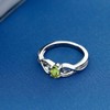Gem Stone King 6X4MM Oval Gemstone Birthstone Heart Infinity Ring