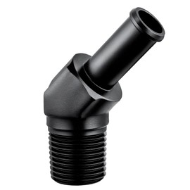 EVIL ENERGY 1/2" NPT Male to 1/2" Barb Fitting Adapter 45 Degree Aluminum Black