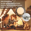 Small Table Lamp, LED Table Lamp with Eye-Caring Glass Lampshade