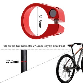 Saipor 31.8mm Bike Seat Post Clamp Seatpost Collar Aluminium Alloy SeatPost Clamp for 27.2 Bicycle seat Post MTB Bike Road Bike Casual Bike