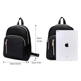 Yanaier Women's Backpack, Nylon, Waterproof, Anti-Theft, 2-Way Lightweight, Large Capacity, Storage for Small Rucksacks, Small Items, Mini Backpack, Zipper Back, Mother's Bag, Cute, Stylish for School