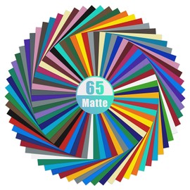 IModeur 65 Pack Matte Permanent Vinyl Vinyl Sheets (12” x 12”) - Bundle of 32 Assorted Matt Colors - Adhesive Craft Outdoor Vinyl for Cutting Machines