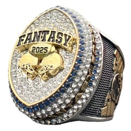 Legacy Rings 2025 Massive Fantasy Football Championship Trophy Ring | Gold Silver Tone Plated Award for Fantasy Football League Winner (10)