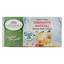 L'Angelica Tisana Drenante Anticell Cold Herbal Tea with Citrus Notes of Grapefruit and Sweet Notes of Pineapple and Cherry 18 Filters + Italian Gourmet Polpa di Pomodoro 400g Tin