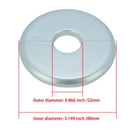 MAGO FAMILY MAGIC Wall Split Flange for 22mm/ 0.87" Dia Water Pipe, Escutcheon Plate ABS Round Self-Adhesive Plumbing Cover Plates, Water Pipe Faucet Decoration Escutcheon Pipe Collar Silvery, 1 Piece