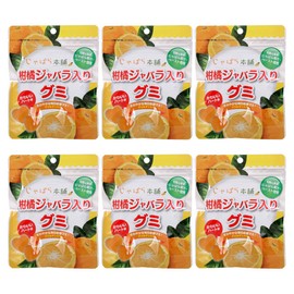 Jabara Honpo Citrus Jabara Gummy, 2.4 oz (70 g), Set of 6 Bags, Made with Fruit Paste